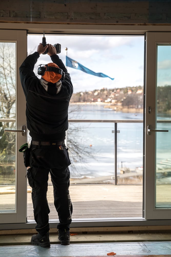 Installation av skjutpartier i Stockholmsskärgård