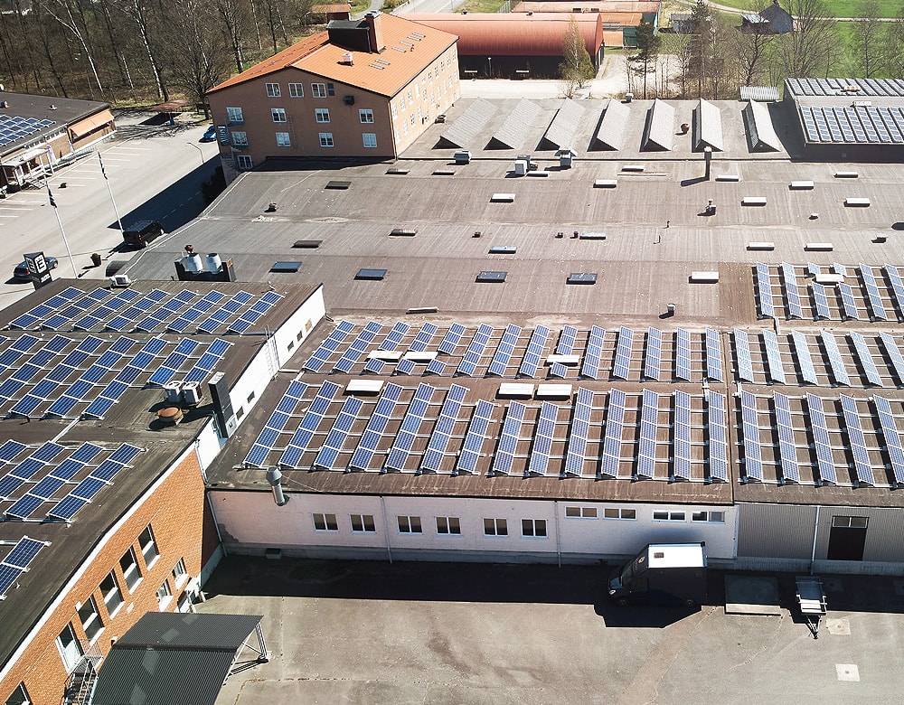 Förnybar energi med solceller hos Ekstrands