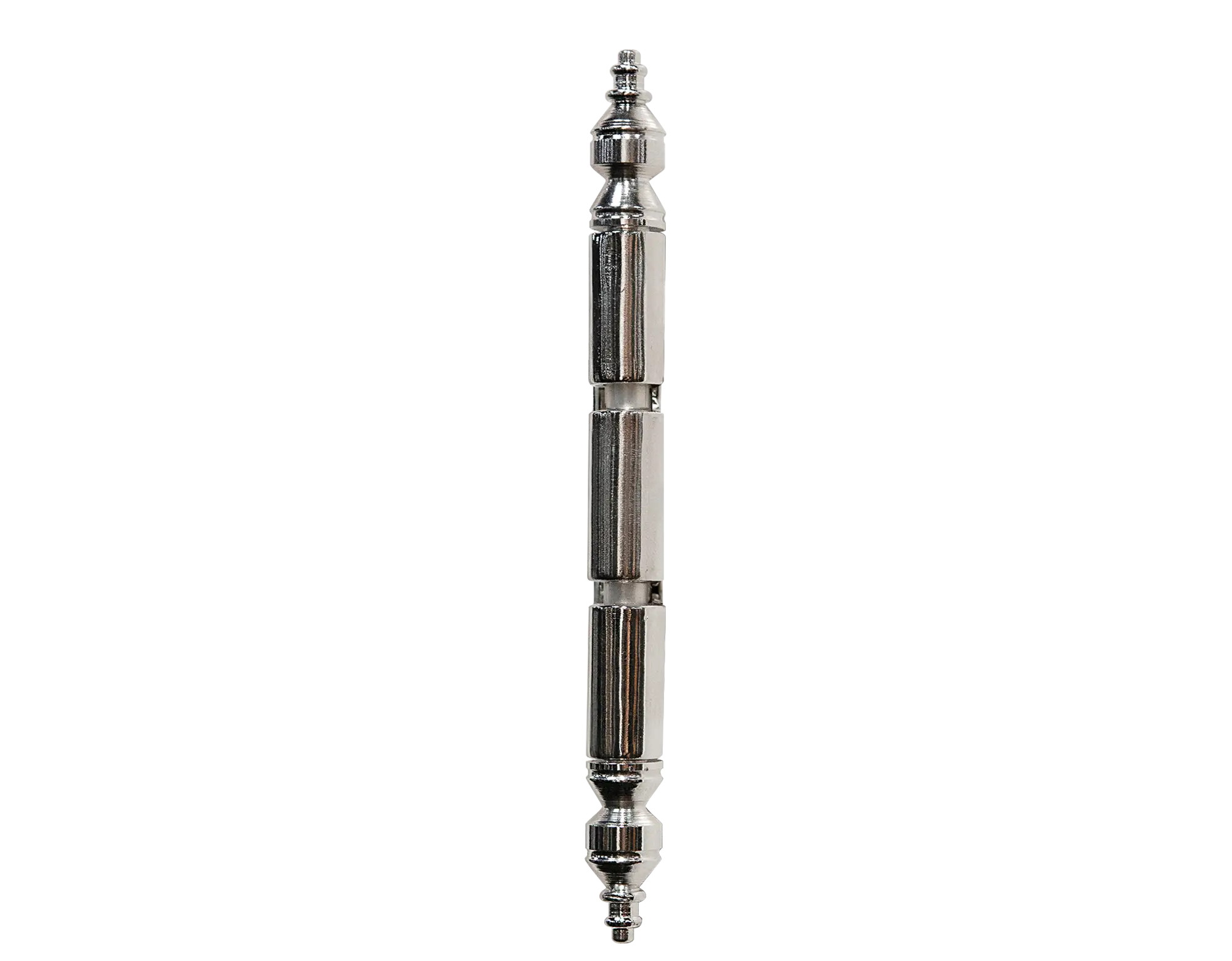 Snap-in hinges with decorative spire finials